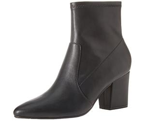 Amazon Essentials Women's Fitted Stretch Heel Ankle Boots, Black, 8.5 UK Wide