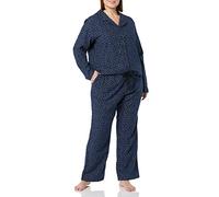 Amazon Essentials Women's Flannel Long-Sleeved Button Front Shirt and Trousers Pyjama Set