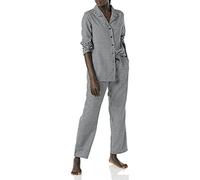 Amazon Essentials Women's Flannel Long-Sleeved Button Front Shirt and Trousers Pyjama Set