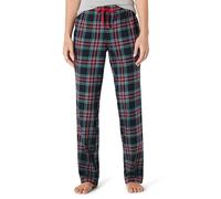 Amazon Essentials Women's Flannel Pajama Sleep Pant, Black Plaid, XL
