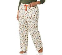 Amazon Essentials Women's Flannel Pajama Sleep Pant - Discontinued Colours, Light Beige Party Animals, XS