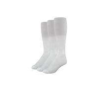 Amazon Essentials Women's Football Socks, Over-the-Calf Athletic Fit with Zone Cushioning and Arch Support, 3 Pairs, White, 3-7