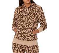 Amazon Essentials Women's French Terry Fleece Pullover Hoodie, Camel Leopard, S