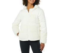 Amazon Essentials Women's Full-Zip Sherpa Fleece Hooded Puffer Jacket, Ivory, Small