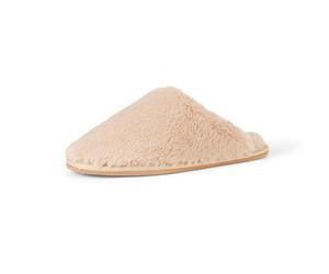 Amazon Essentials Women's Fuzzy Plush Slippers, Tan, 3 UK