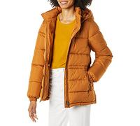 Amazon Essentials Women's Heavyweight Quilted Hooded Puffer Winter Jacket with Adjustable Waist, Tan, S