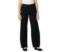 Amazon Essentials Women's High-Rise Barrel Leg Jeans, Black, 12