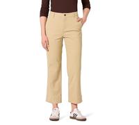 Amazon Essentials Women's High-Rise Slim-Fit Ankle-Length Wide-Leg Khaki Pant, Tan, 2 Short