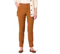 Amazon Essentials Women's High-Rise Slim-Fit Full-Length Straight-Leg Khaki Pant, Caramel, 10 Long