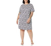Amazon Essentials Women's Knit Jersey Sleep Tee Nightdress - Discontinued Colours, Navy Silhouette Floral, XL Plus