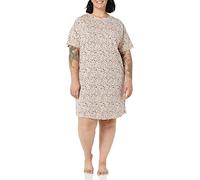Amazon Essentials Women's Knit Jersey Sleep Tee Nightdress, Ivory Leopard, M