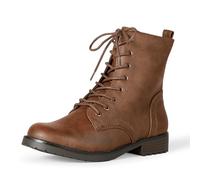 Amazon Essentials Women's Lace-Up Combat Boots, Cognac, 11 UK