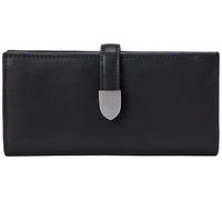 Amazon Essentials Women's Leather Clutch Wallet, Black, One Size