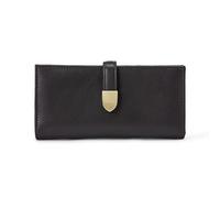 Amazon Essentials Women's Leather Clutch Wallet, Dark Brown, One Size