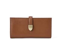 Amazon Essentials Women's Leather Clutch Wallet, Tan, One Size