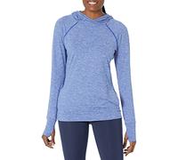 Amazon Essentials Women's Lightweight Brushed Tech Stretch Popover Hoodie (Available in Plus Sizes), Blue Space Dye, XS