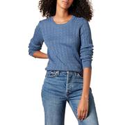 Amazon Essentials Women's Lightweight Cable-Knit Long-Sleeve Jumper, Blue Heather, S