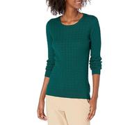 Amazon Essentials Women's Lightweight Cable-Knit Long-Sleeve Jumper, Dark Green, L Plus