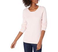 Amazon Essentials Women's Lightweight Cable-Knit Long-Sleeve Jumper, Light Pink, L