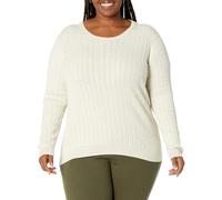 Amazon Essentials Women's Lightweight Cable-Knit Long-Sleeve Jumper, Oatmeal Heather, L