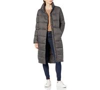 Amazon Essentials Women's Lightweight Full-Zip Water-Resistant Long Cocoon Puffer Winter Coat, Charcoal, S