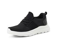 Amazon Essentials Women's Lightweight Knit Cross Trainer Sneakers, Black White, 4.5 UK
