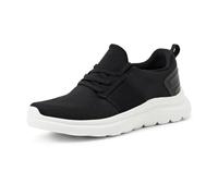 Amazon Essentials Women's Lightweight Knit Cross Trainer Sneakers, Black White, 9 UK