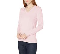 Amazon Essentials Women's Lightweight Long Sleeve V-Neck Cotton Jumper, Light Pink, XL