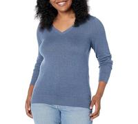 Amazon Essentials Women's Lightweight Long-Sleeve V-Neck Jumper, Blue Heather, XXL Plus