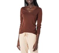Amazon Essentials Women's Lightweight Long-Sleeve V-Neck Jumper, Toffee Brown, S