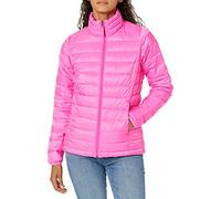 Amazon Essentials Women's Lightweight long-sleeved, water-resistant, packable puffer jacket (available in plus size), Neon Pink, M