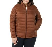 Amazon Essentials Women's Lightweight Long-Sleeved, Water-Resistant, Packable Puffer Jacket (Available in Plus Size), Dark Toffee Brown, L