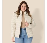 Amazon Essentials Women's Lightweight long-sleeved, water-resistant, packable puffer jacket (available in plus size), Stone, XXL