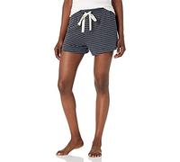 Amazon Essentials Women's Lightweight Lounge Terry Pajama Shorts, Navy White Mini Stripe, Medium