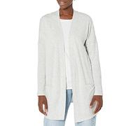 Amazon Essentials Women's Lightweight Terry Lounge Cardigan, Open Front, Comfortable Fit, Grey Mottled Stripes, XL