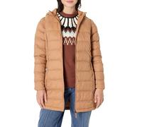 Amazon Essentials Women's Lightweight Water-Resistant Packable Hooded Puffer Coat (Available in Plus Size), Light Brown, XS