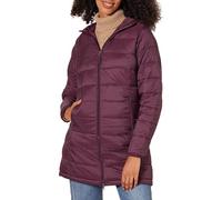 Amazon Essentials Women's Lightweight Water-Resistant Packable Hooded Puffer Coat (Available in Plus Size), Burgundy, L