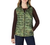 Amazon Essentials Women's Lightweight Water-Resistant Packable Puffer Gilet, Green Camo, XS