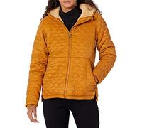 Amazon Essentials Women's Lightweight Water-Resistant Sherpa-Lined Hooded Puffer, Camel, Medium