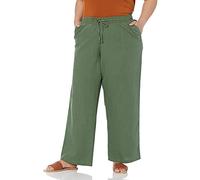 Amazon Essentials Women's Linen Blend Drawstring Relaxed-Fit Wide-Leg Trousers (Available in Plus Size)