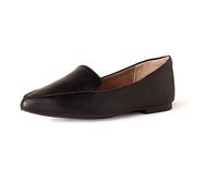 Amazon Essentials Women's Loafer Flat, Black Faux Leather, 9.5
