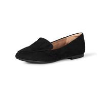 Amazon Essentials Women's Loafer Flat, Black Microsuede, 2 UK