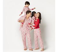 Amazon Essentials Women's Long Sleeve Knit Top and Lightweight Flannel Pajama Pant Set - Discontinued Colours, White Forest, 6XL Plus