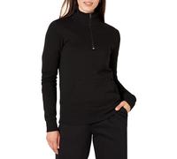 Amazon Essentials Women's Long-Sleeved Fleece Quarter-Zip Top (Available in Plus Size), Black, L