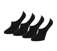 Amazon Essentials Women's Low-Cut No-Show Socks, 4 Pairs, Black, 3-7