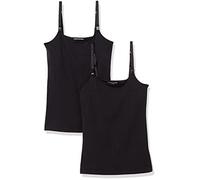 Amazon Essentials Women's Maternity Nursing Friendly Camisole with Adjustable Straps and Built-in Shelf Bra, Pack of 2, Black, M