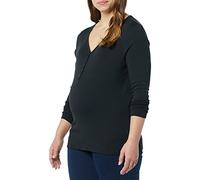 Amazon Essentials Women's Maternity Nursing Slim-Fit Henley Shirt, Black, XS