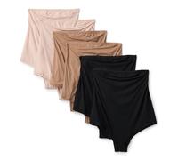 Amazon Essentials Women's Maternity Stretch Under and Over the Bump Knickers, Pack of 6, Black/Soft Petal/Washed Bronze, 12