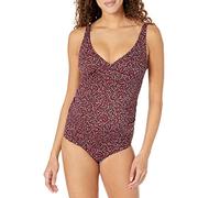 Amazon Essentials Women's Maternity V-Neck Swimsuit, Brick Red Leopard, 12
