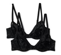 Amazon Essentials Women's Microfibre Ultimate Low Plunge Bra, Black, 36C